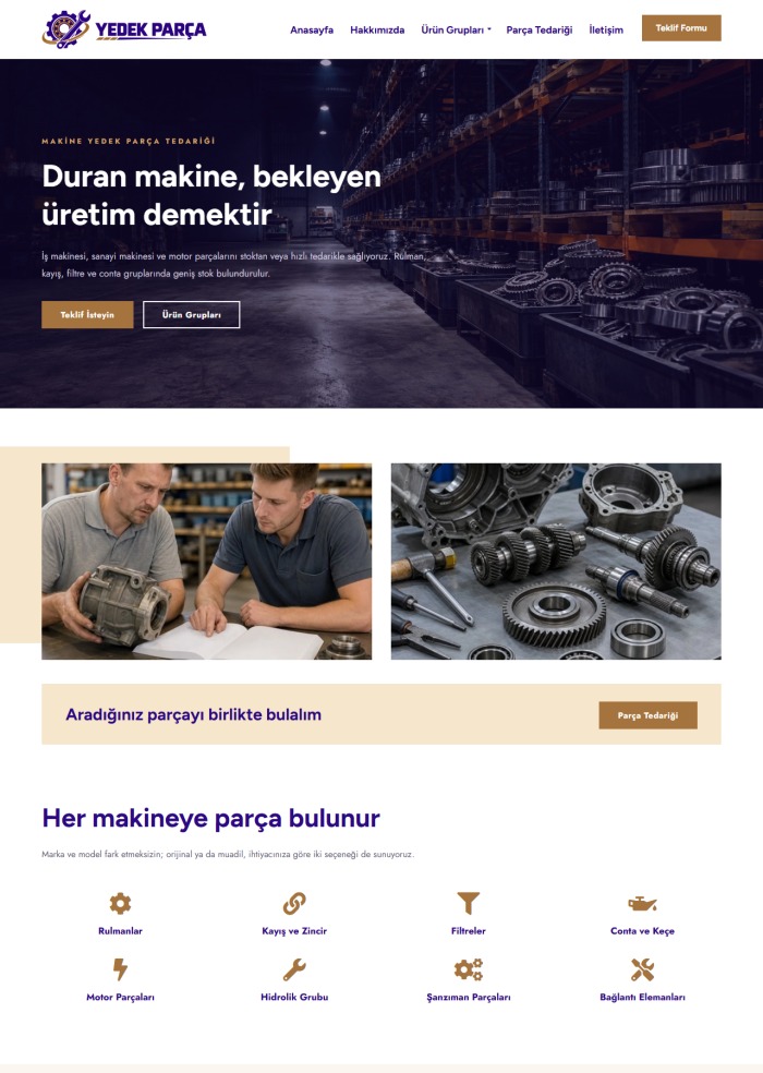 Yedek Parça – Otomotiv sitesi teması